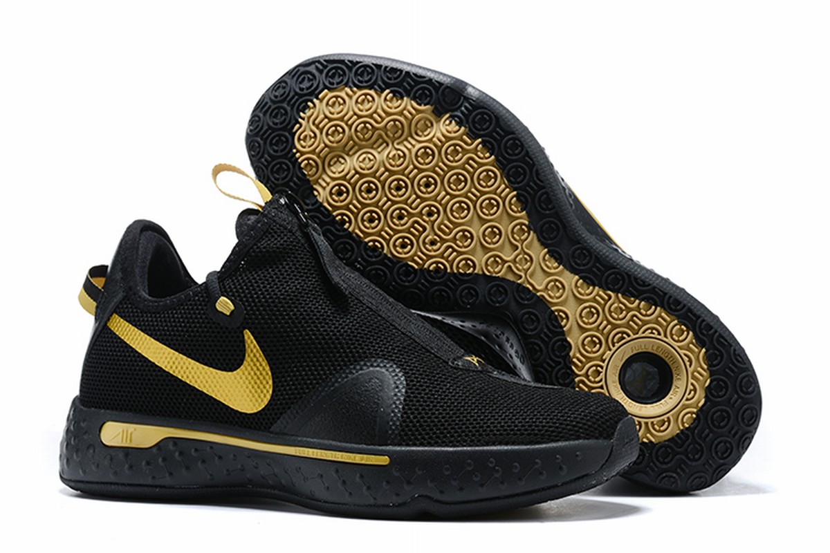 Nike PG 4 Men Shoes Black Gold